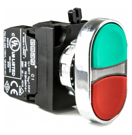 Подвійна кнопка EMAS CM102K20KY (1НО+1НЗ) - 1