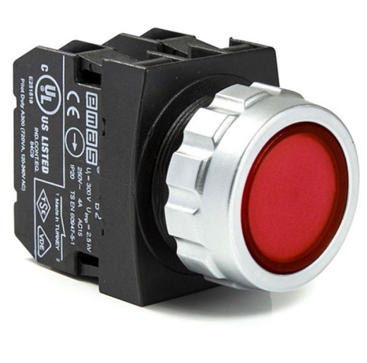 Натискна кнопка EMAS H102DK (1НО+1НЗ) червона - 1