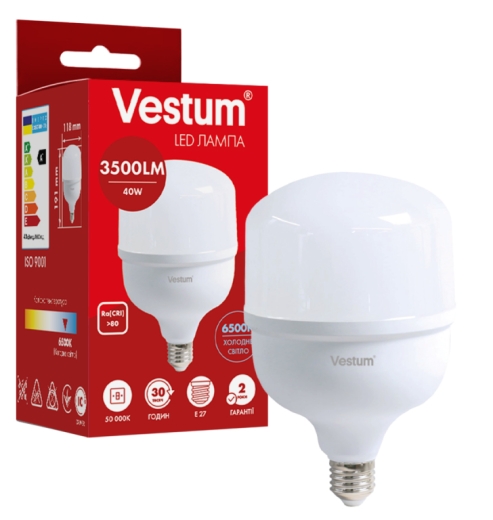 Світлодіодна лампа Vestum 1-VS-1609 40Вт E27 T120 6500K - 2