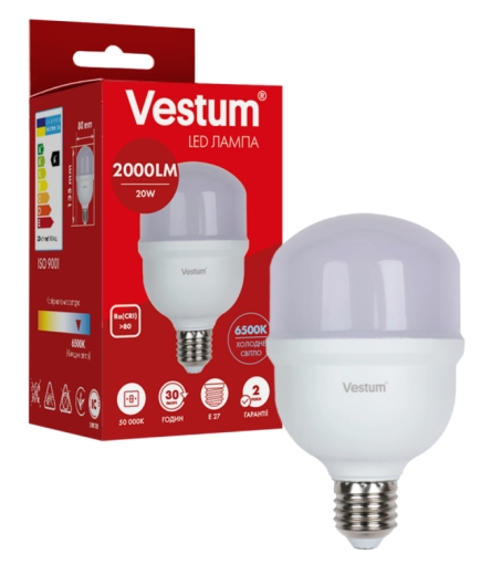 Світлодіодна лампа Vestum 1-VS-1607 20Вт E27 T80 6500K - 2