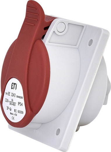 Вбудований силовий роз'єм ETI 004482080 EE-3243 IP54 (32A 400V 3P+PE) - 1