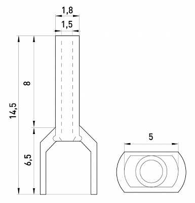 Ізольований наконечник E.Next e.terminal.stand.te.2.0.5.white 2x0,5 кв.мм білий (s4037000) - 2