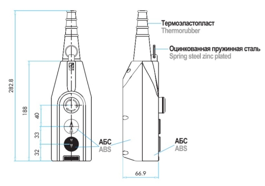 Підвісний пульт керування EMAS PV3X на 3 кнопки (порожній) - 6