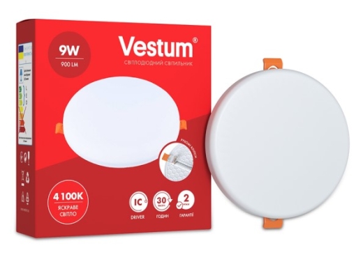 Безрамковий світильник Vestum 1-VS-5504 9Вт 4100К круглий - 2