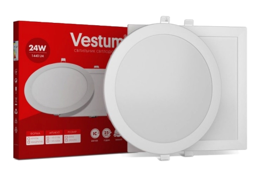 Круглий вбудований світильник Vestum 1-VS-5107 24Вт 4000K - 2