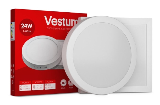 Накладний квадратний світильник Vestum 1-VS-5405 24Вт 4000K - 2