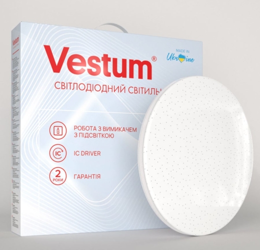 Круглий світильник Vestum SIMPLE зоряне небо 36Вт 375x60мм 4000К 2900Лм - 2