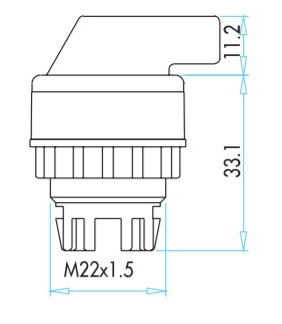 Перемикач на 2 положення EMAS B100SL21S 0-1 без фіксації (1НВ) жовтий - 2