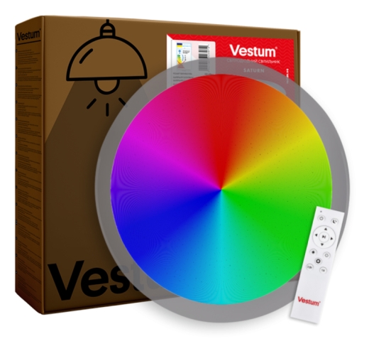 Світильник Vestum SATURN зоряне небо 60Вт 425x60мм 3000К-6500К RGB - 1