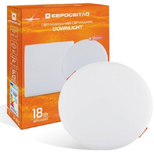 Круглий точковий світильник Євросвітло 18Вт LED-R-120-18 4200К (57946) - 4