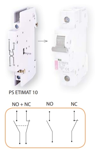 Блок-контакт ETI 002159031 PS-ETIMAT 10 (1НО+1НЗ) - 2