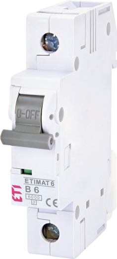 Автоматический выключатель ETI 002111512 ETIMAT 6 1p B 6А (6 kA) - 1