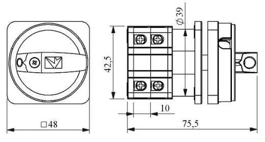 Кулачковий перемикач EMAS PSA025AK341E аварійний ON-OFF (0-1) 3P 25А - 2