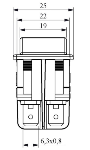Перемикач (тумблер) EMAS A14B1H10, чорний - 3