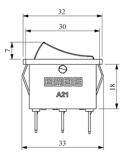 Перемикач з підсвічуванням EMAS A21B1K11, червоний - 2