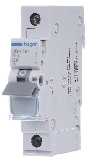 Автоматичний вимикач Hager MBN110 6кА B 10A 1P - 1