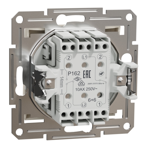 Перемикач двоклавішний Schneider Electric Asfora без рамки кремовий (EPH0670123) - 3