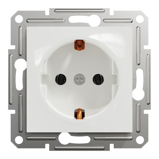 Розетка з заземленням Schneider Electric Asfora без рамки біла (EPH2970121) - 3