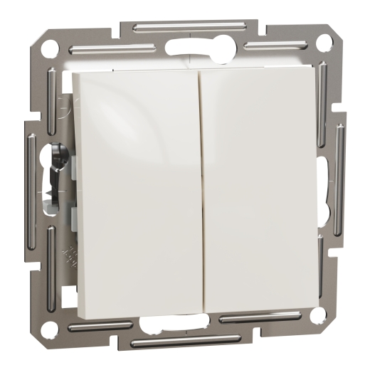 Выключатель двухклавишный Schneider Electric Asfora без рамки кремовый (EPH0370123) - 1