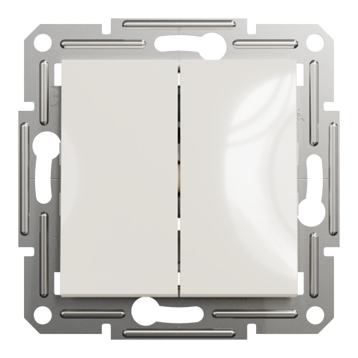 Выключатель двухклавишный Schneider Electric Asfora без рамки кремовый (EPH0370123) - 4