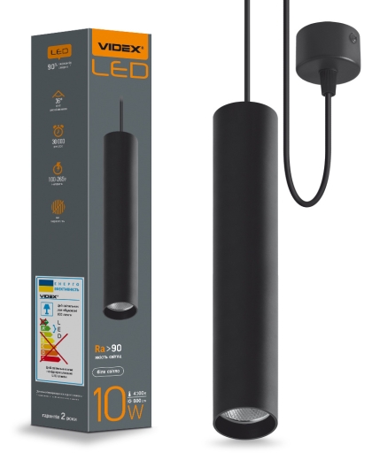 Металевий підвісний світильник Videx 10Вт 4100K (VL-SP-10034B) чорний - 2