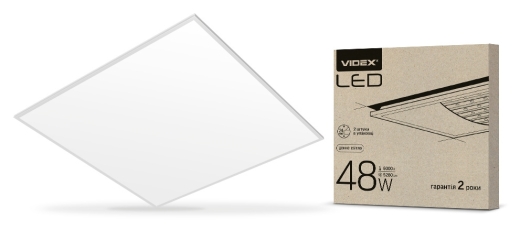 Матова LED панель Videx 48Вт 6000K (VL-Pb486W(2)) 2шт в упаковці - 2
