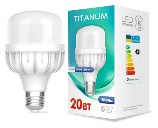 Светодиодная лампа Titanum A80 E27 20Вт 6500К (TL-HA80-20276) - 3