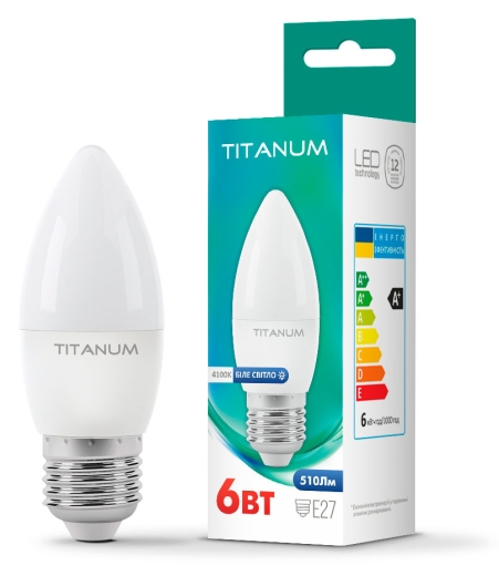 Светодиодная лампа Titanum C37 E27 6Вт 4100K (TLС3706274) - 2