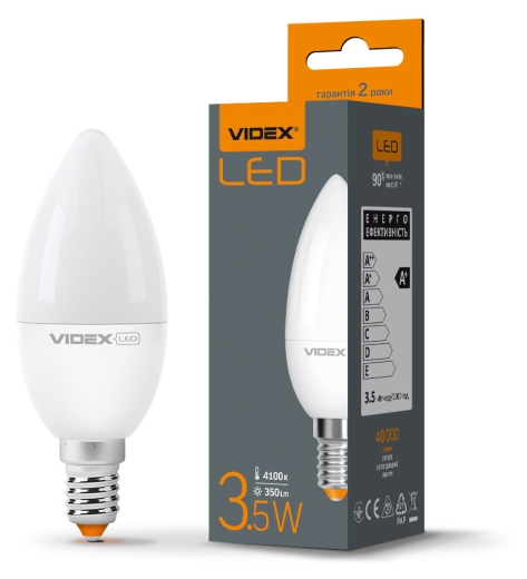 Светодиодная лампа Videx C37e E14 3,5Вт 4100K (VL-C37e-35144) - 2