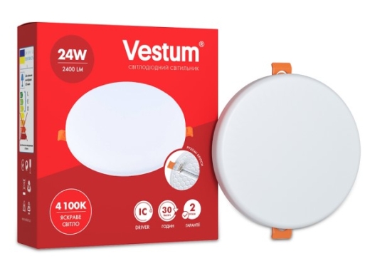 Безрамковий світильник Vestum 1-VS-5507 24Вт 4100К круглий - 2