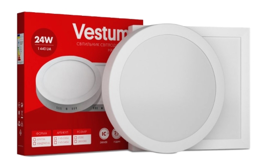 Круглий накладний світильник Vestum 1-VS-5305 24Вт 4000K - 2