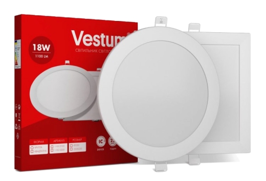 Круглий вбудований світильник Vestum 1-VS-5110 18Вт 6000K - 2