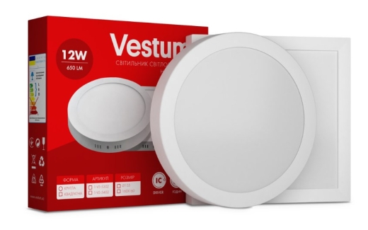 Круглий накладний світильник Vestum 1-VS-5306 12Вт 6000K - 2