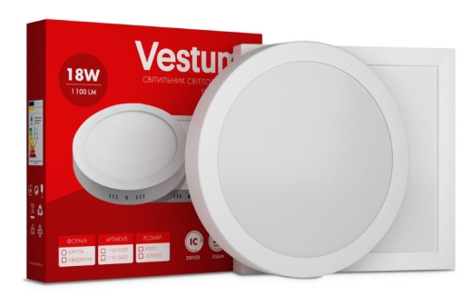 Круглий накладний світильник Vestum 1-VS-5307 18Вт 6000K - 2