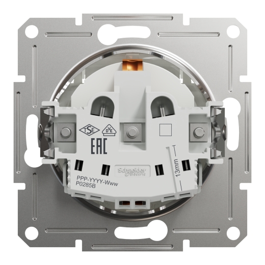 Розетка з заземленням та кришкою Schneider Electric Asfora без рамки біла (EPH3170121) - 4