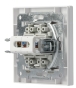 Розетка комп'ютерна RJ45 кат.6 UTP подвійна біла Asfora, EPH4800121 - 4
