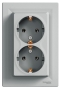 Подвійна розетка Schneider Electric Asfora EPH9900161 із заземленням (алюміній) - 1
