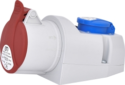 Комбінований силовий роз'єм ETI 004482053 EZCZ-S-3253 IP44 (32A 400V/230V 3P+N+PE/EE 16S Schuko)