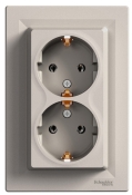 Подвійна розетка Schneider Electric Asfora EPH9900169 із заземленням (бронза)