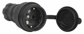 Каучукова переносна розетка E.Next e.socket.rubber.029.16 16А із заземленням та захисною кришкою (s9100024)