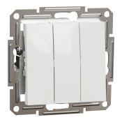 Вимикач трьохклавішний Schneider Electric Asfora без рамки білий (EPH2170121)